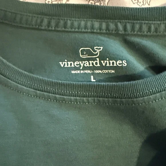 Vineyard Vines Forest Green Pocket Tee - Picture 3 of 3